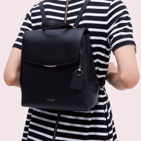 Kate Spade Grace Black Pebbled Leather Backpack